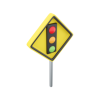 3d machen der Verkehr Signal Symbol unterzeichnen. halt voraus Zeichen der Verkehr Licht voraus Warnung.3d Rendern svetofür Karikatur Symbol. png