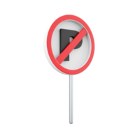 3d render traffic parking ban sign. 3d rendering traffic parking ban cartoon icon. png