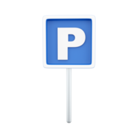 3d render Blue Parking sign. Isolated illustration. 3D render parking icon on white background. png