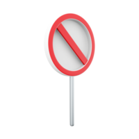 3d render No waiting sign icon. Trendy flat No waiting sign icon on white background from traffic sign collection, 3d rendering cartoon icon can be used for web and mobile. png