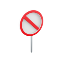 3d render No waiting sign icon. Trendy flat No waiting sign icon on white background from traffic sign collection, 3d rendering cartoon icon can be used for web and mobile. png