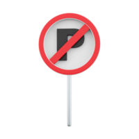 3d render traffic parking ban sign. 3d rendering traffic parking ban cartoon icon. png