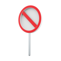 3d render No waiting sign icon. Trendy flat No waiting sign icon on white background from traffic sign collection, 3d rendering cartoon icon can be used for web and mobile. png