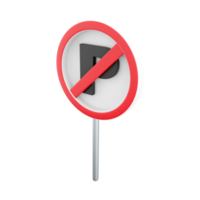 3d render traffic parking ban sign. 3d rendering traffic parking ban cartoon icon. png