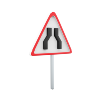 3D rendering of a road sign extending both sides. 3d rendering cartoon of road sign extending both side, icon. png