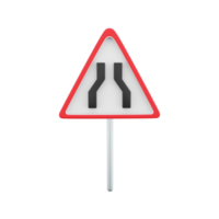 3D rendering of a road sign extending both sides. 3d rendering cartoon of road sign extending both side, icon. png