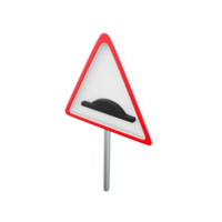 3d render Speed bumps warning of traffic signs.3d rendering cartoon Speed bumps warning of traffic sign, icon. png