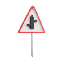 3d render Staggered junction sign icon. 3d render Staggered junction sign cartoon icon. png