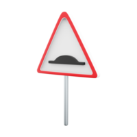 3d render Speed bumps warning of traffic signs.3d rendering cartoon Speed bumps warning of traffic sign, icon. png