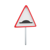 3d render Speed bumps warning of traffic signs.3d rendering cartoon Speed bumps warning of traffic sign, icon. png