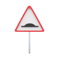 3d render Speed bumps warning of traffic signs.3d rendering cartoon Speed bumps warning of traffic sign, icon. png