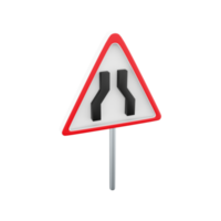 3D rendering of a road sign extending both sides. 3d rendering cartoon of road sign extending both side, icon. png