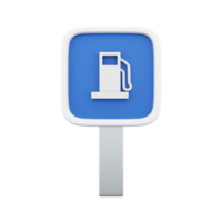 3d render fuel signs along the way.3d rendering fuel sign cartoon icon. png