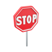 3d render red stop sign. The concept of warning. 3D render stop sign cartoon icon. png