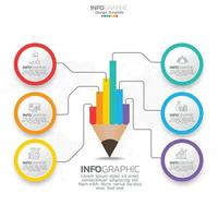 Infographic with 6 steps, options, parts, steps or processes. vector