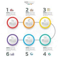 infografía con 6 6 pasos, opciones, partes, pasos o procesos. vector