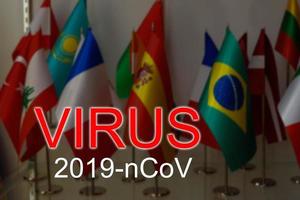 país banderas con texto coronavirus en él. 2019 - 2020 novela coronavirus 2019-ncov concepto, para un brote ocurre en Alemania. foto