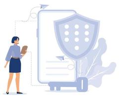 Internet security settings concept,  Proxy server, VPN access, secure web traffic, IP address, network access, connectivity, encrypted data transfer, flat vector modern illustration