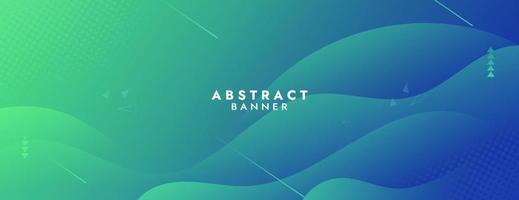 Abstract Gradient green blue liquid Wave Background vector