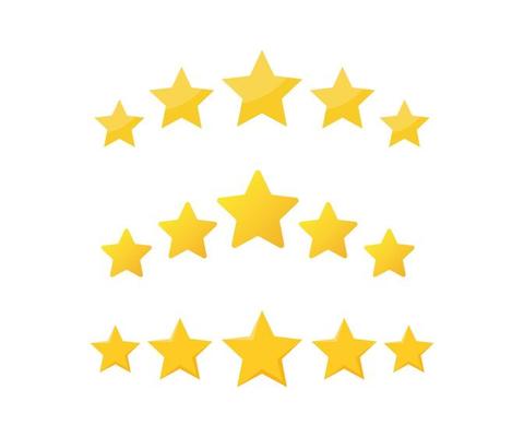 Five stars icon set. Stars rating review icon set. Vector illustration