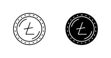 icono de vector de moneda litecoin