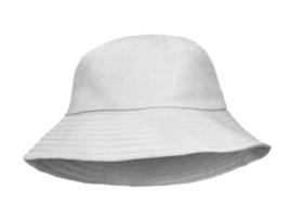 white bucket hat isolated on white photo