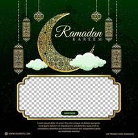 Ramadan sale banner template. Modern social media advertising square banner. Suitable for social media posts, Instagram and web internet ads. Vector illustration.