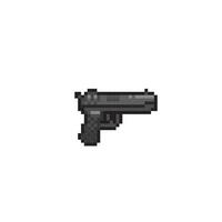 hand gun in pixel art style vector