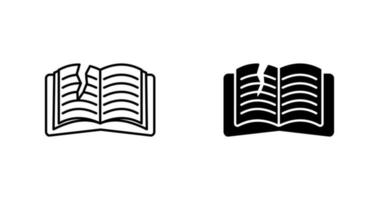 icono de vector de libro rasgado