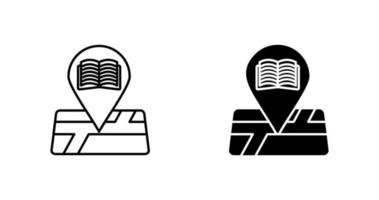 icono de vector de ubicación de biblioteca