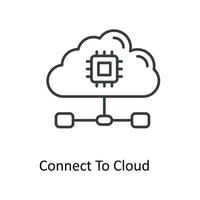 Connect To Cloud Vector  outline Icons. Simple stock illustration stock
