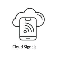 Cloud Signals Vector  outline Icons. Simple stock illustration stock