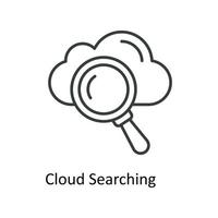 Cloud Searching Vector  outline Icons. Simple stock illustration stock