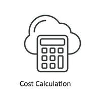 Cost Calculation Vector  outline Icons. Simple stock illustration stock