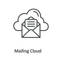 Mailing Cloud Vector  outline Icons. Simple stock illustration stock