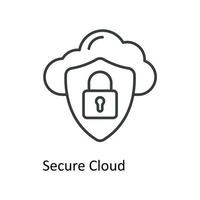 Secure Cloud  Vector  outline Icons. Simple stock illustration stock