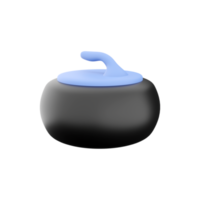 3d render Curling Stone icon. 3d Equipment for curling game 3d icon. Winter ice Sport element png