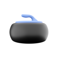 3d render Curling Stone icon. 3d Equipment for curling game 3d icon. Winter ice Sport element png