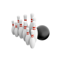 3d framställa bowling, vit käglor. 3d framställa fritid spel. 3d framställa bowling ikon. png