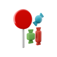 3d rendering sweets. 3D rendering lollipop on white background. 3D rendering candy icon. png