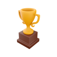 3D rendering of a trophy on a white background. 3d rendering of an orange cup. png