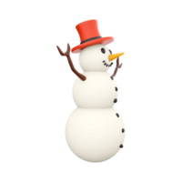 3D rendering Snowman 3D winter season. 3D rendering snowman, icon. png