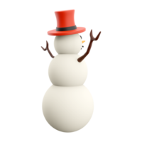 3D rendering Snowman 3D winter season. 3D rendering snowman, icon. png