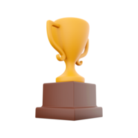 3D rendering of a trophy on a white background. 3d rendering of an orange cup. png