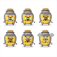 Dangerous potion cartoon character with various angry expressions vector