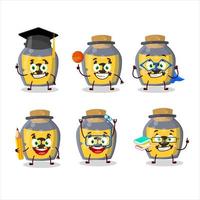 School student of dangerous potion cartoon character with various expressions vector