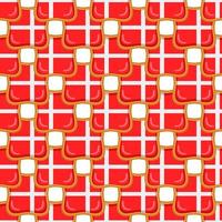 Pattern cookie with flag country Denmark in tasty biscuit vector