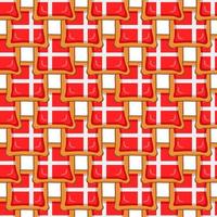 Pattern cookie with flag country Denmark in tasty biscuit vector