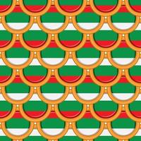 Pattern cookie with flag country Bulgaria in tasty biscuit vector