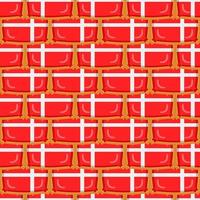 Pattern cookie with flag country Denmark in tasty biscuit vector